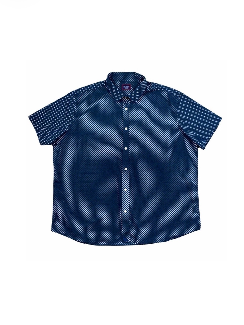 UNTUCKit Darren Shirt Size XXXL Navy Blue Polka Dot Short Sleeve Regular fit